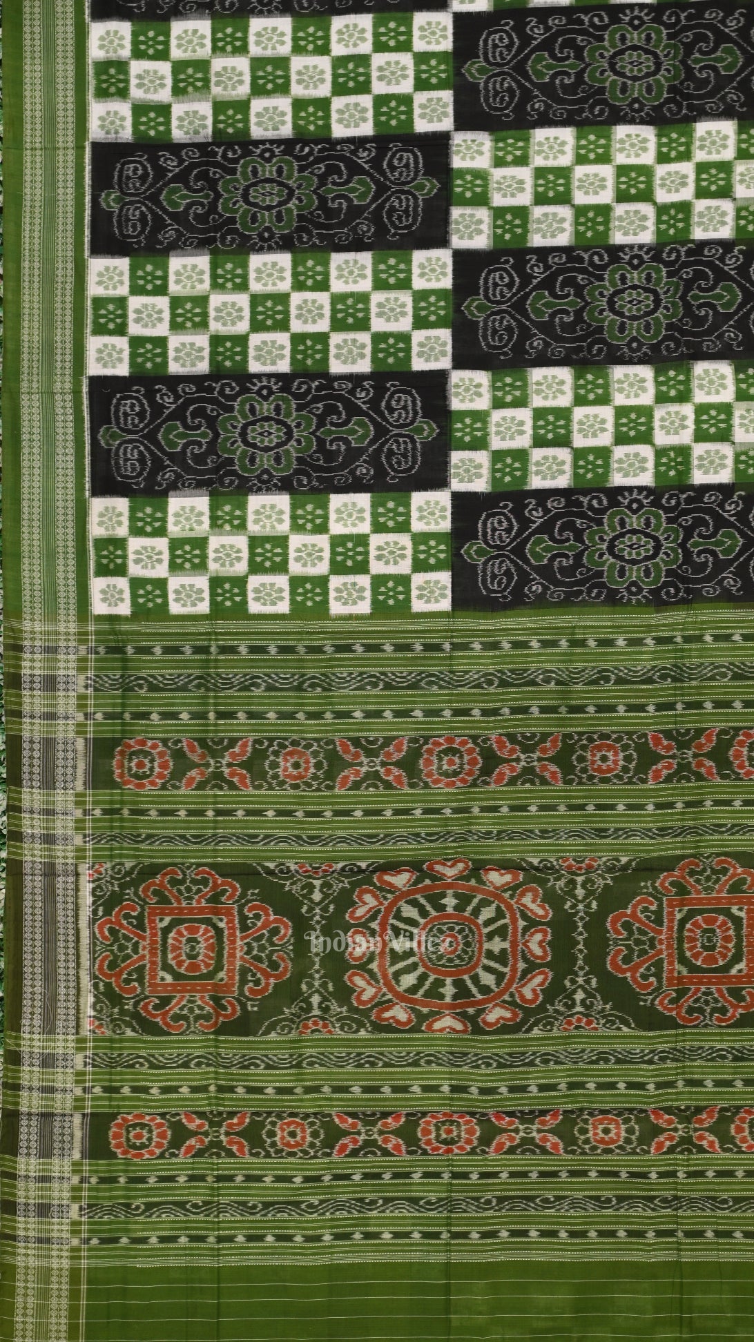 Green Odisha Sambalpuri Pure Cotton Saree