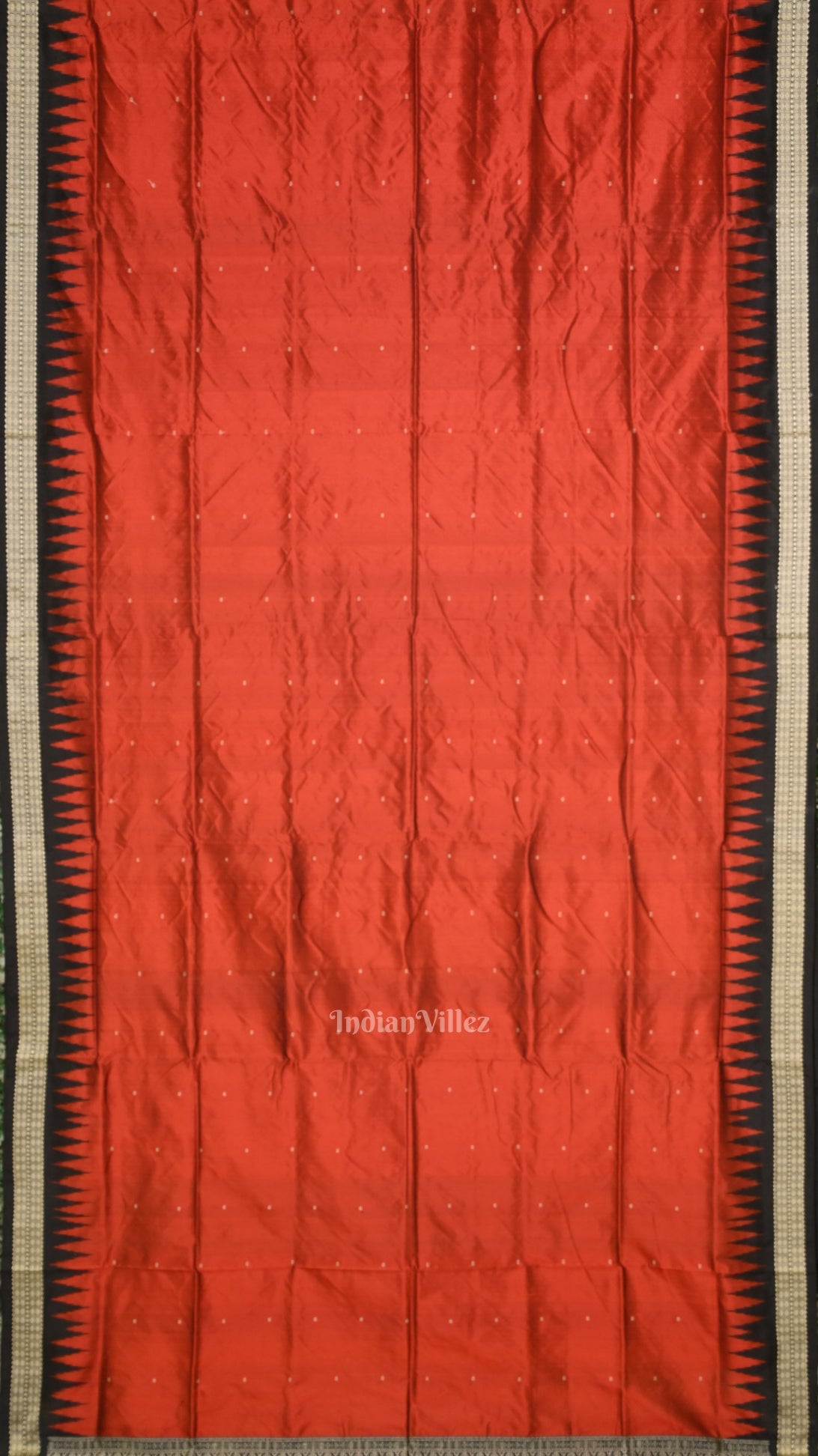 Red Black Buti Bomkai Sambalpuri Silk Saree
