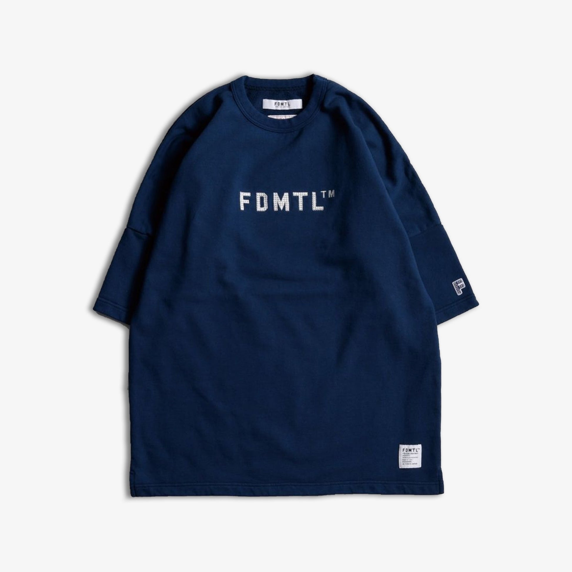 FDMTL | EMBROIDERY LOGO SWEAT TEE  { BLUE