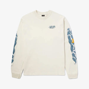 HUF | ROGUE WAVE LONG SLEEVE T-SHIRT  { BONE