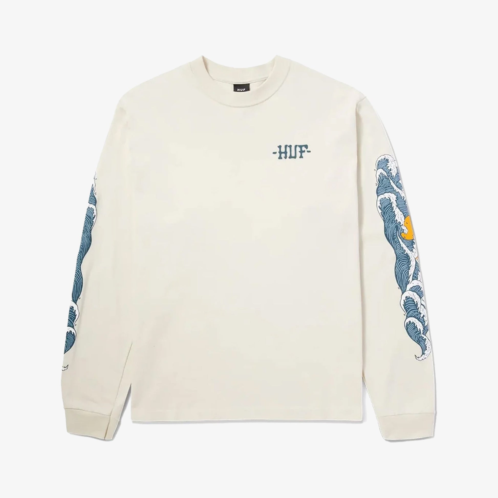 HUF | ROGUE WAVE LONG SLEEVE T-SHIRT  { BONE