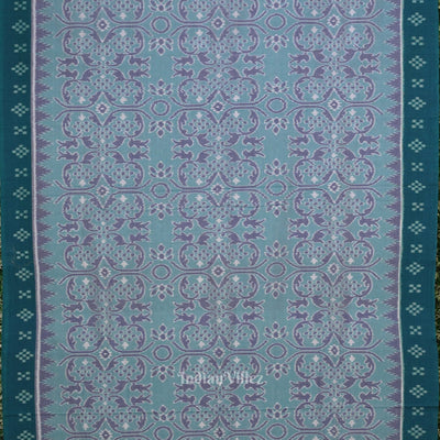 Light Blue Odisha  Pure Sambalpuri  Cotton Saree