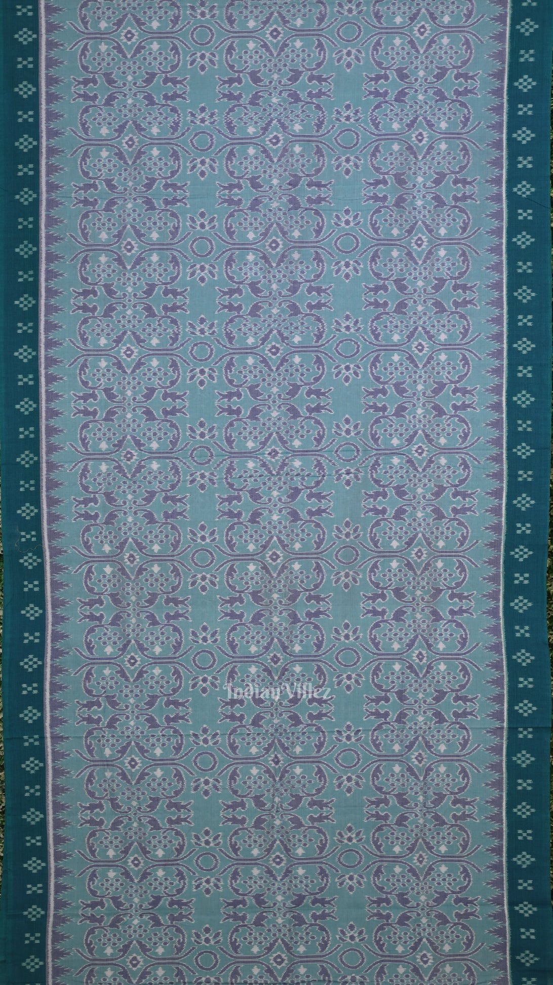 Light Blue Odisha  Pure Sambalpuri  Cotton Saree