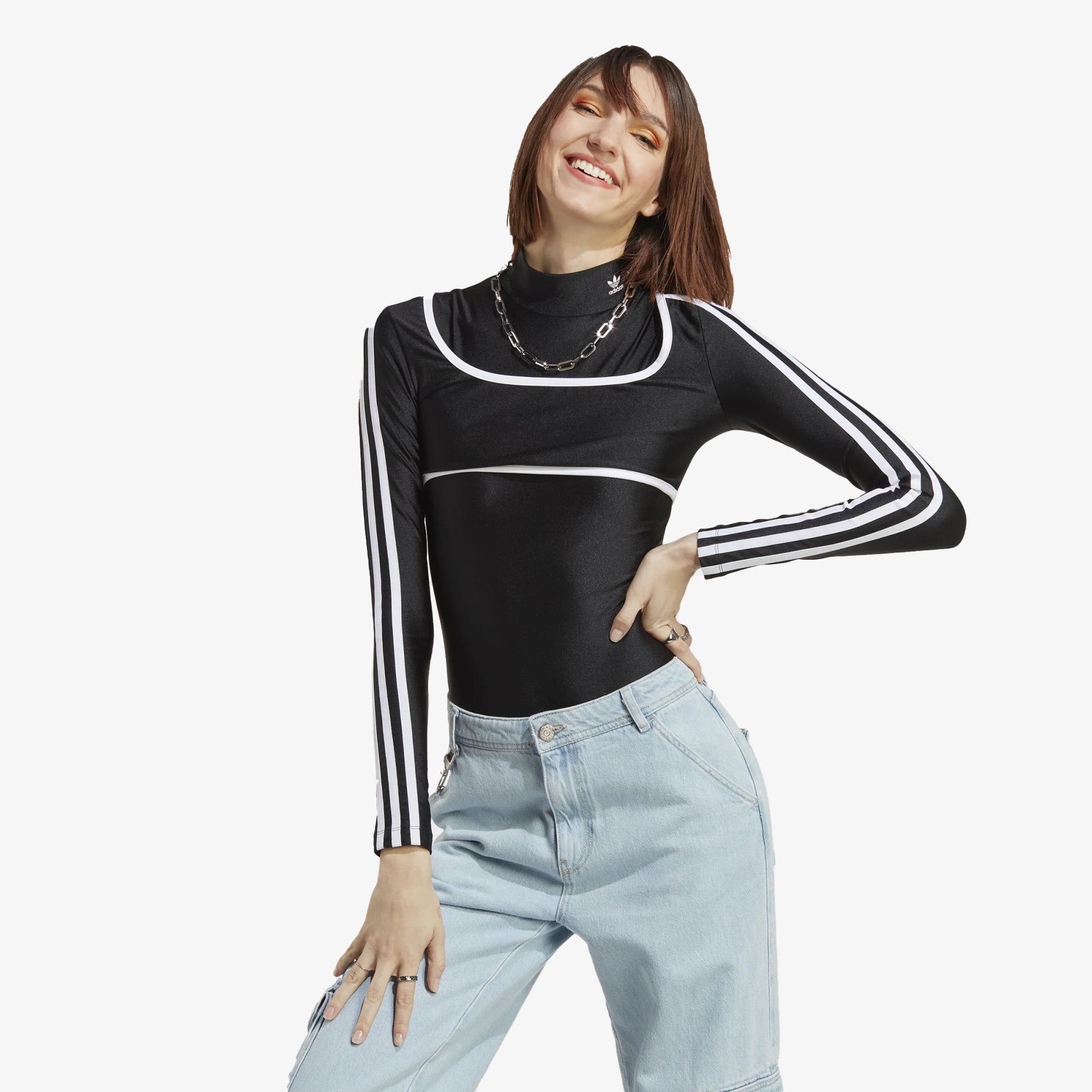 Adidas Originals | LONG SLEEVE BODYSUIT  { BLACK