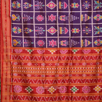 Purple Nabakothi Odisha Ikat Khandua Silk Saree