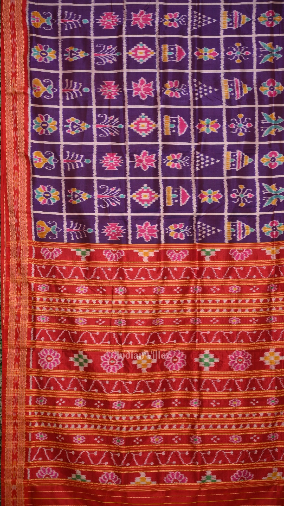 Purple Nabakothi Odisha Ikat Khandua Silk Saree