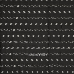 Black Tipa Design Sambalpuri Ikat Cotton Fabric