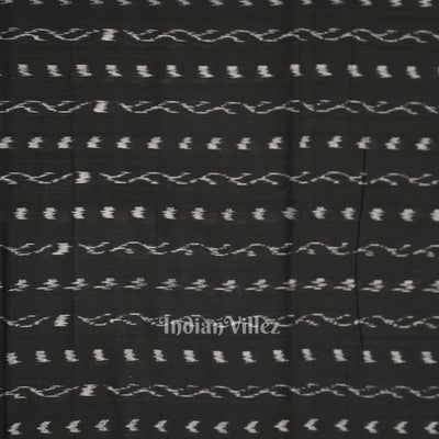 Black Tipa Design Sambalpuri Ikat Cotton Fabric