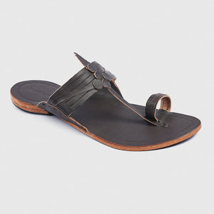Brown Handstitched Leather Kolhapuri Men Slipper