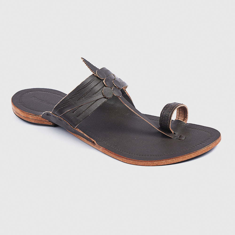 Brown Handstitched Leather Kolhapuri Men Slipper