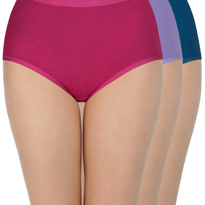 High Rise Solid Full Brief Panties (Pack of 3)