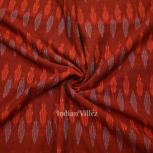 Maroon Pochampally Ikat Cotton Fabric
