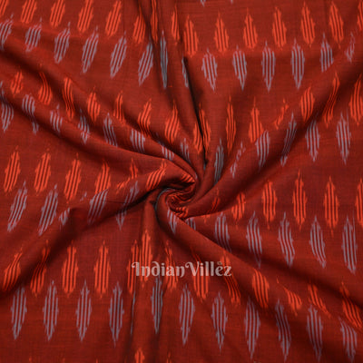 Maroon Pochampally Ikat Cotton Fabric