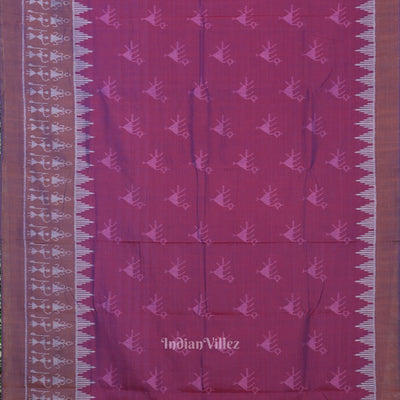 Purple Dual Tone Tribal Theme Odisha Ikat Sambalpuri Cotton Saree