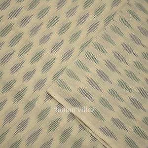 White Pochampally Ikat Cotton Fabric