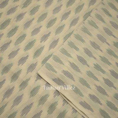 White Pochampally Ikat Cotton Fabric