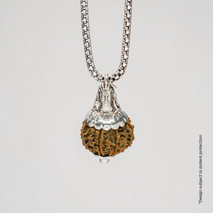 Adiyogi Pendant (9 Mukhi Nepali Rudraksha) With Chain