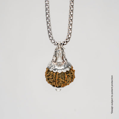 Adiyogi Pendant (9 Mukhi Nepali Rudraksha) With Chain