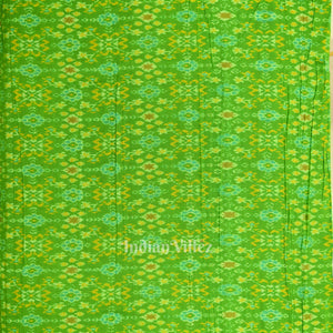 Exclusive Green Pochampally Ikat Silk & Cotton (Sico) Fabric