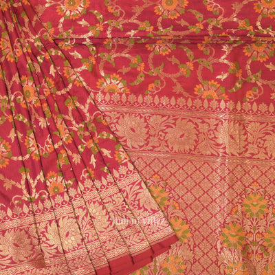 Rani Pink Meenakari Banarasi Katan Silk Saree