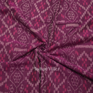 Purple Wine Flower Pasapali Sambalpuri Odisha Ikat Cotton Fabric