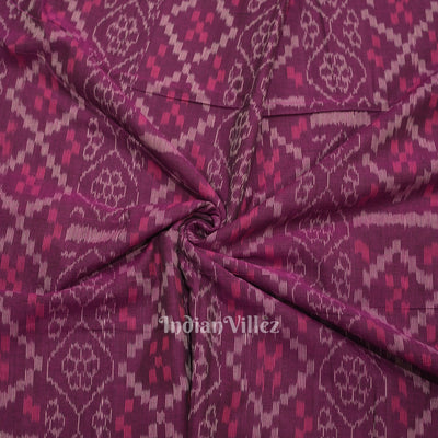 Purple Wine Flower Pasapali Sambalpuri Odisha Ikat Cotton Fabric