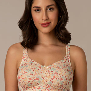 Dreamy comfort Non-Padded Non-Wired Cotton Bra - Daisy Print