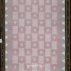 Light Pink Pasapali Theme Odisha Ikat Sambalpuri Pure Cotton Saree