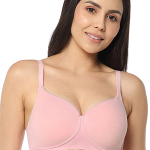 Signature Cotton Padded & Wirefree Bra - Pink Nectar