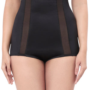 Solid Full Coverage High Rise Waist Cincher - Black