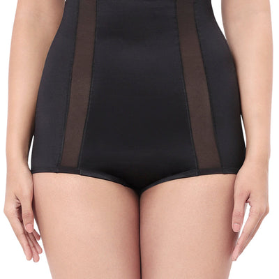 Solid Full Coverage High Rise Waist Cincher - Black