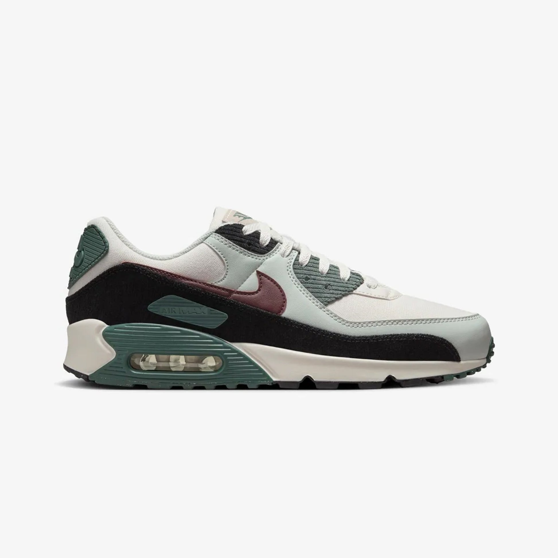 NIKE AIR MAX 90 PRM PHANTOM/BURGUNDY CRUSH-VINTAGE GREEN