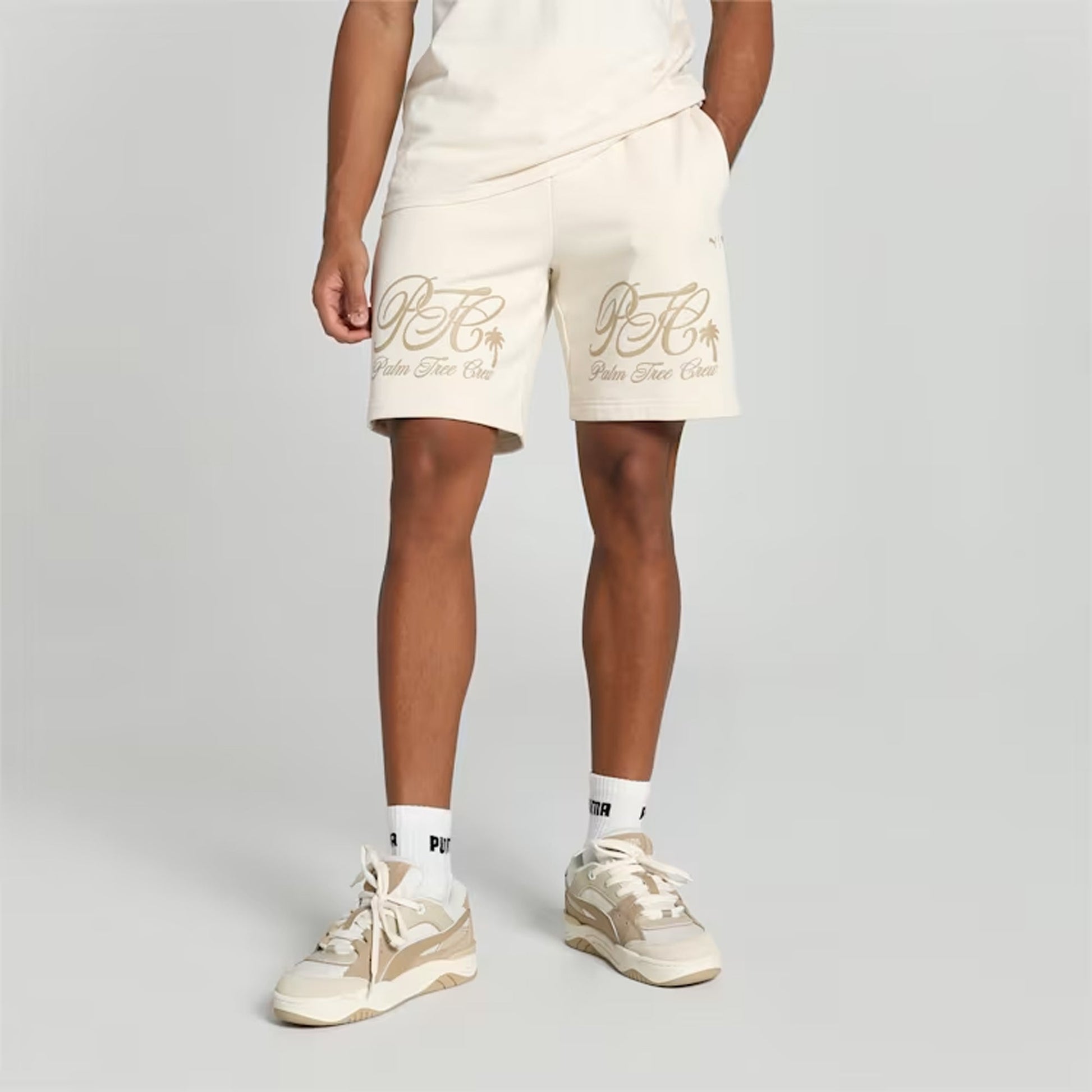 Puma | X PALM TREE CREW RELAXED FIT SHORTS  { ALPINE SNOW
