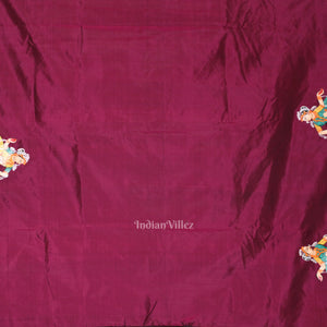 Purple Ram Sita Vivah Theme Pattachitra Saree