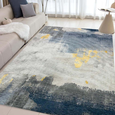 Digital Printed Premium Chenille Floor Carpet Mat, Super Soft Rug with Anti-Skid Backing, Modern Distressed Design - ACR005