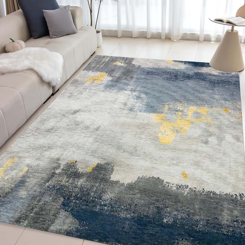 Digital Printed Premium Chenille Floor Carpet Mat, Super Soft Rug with Anti-Skid Backing, Modern Distressed Design - ACR005