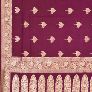 Exclusive Purple Soft Pure Mashru Satin Silk Banarasi Saree