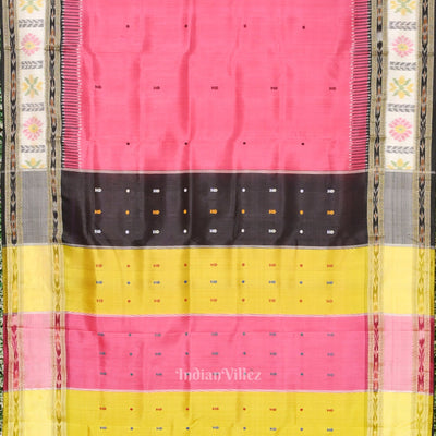Pink Odisha Ikat Kathiphera Khandua Silk Saree