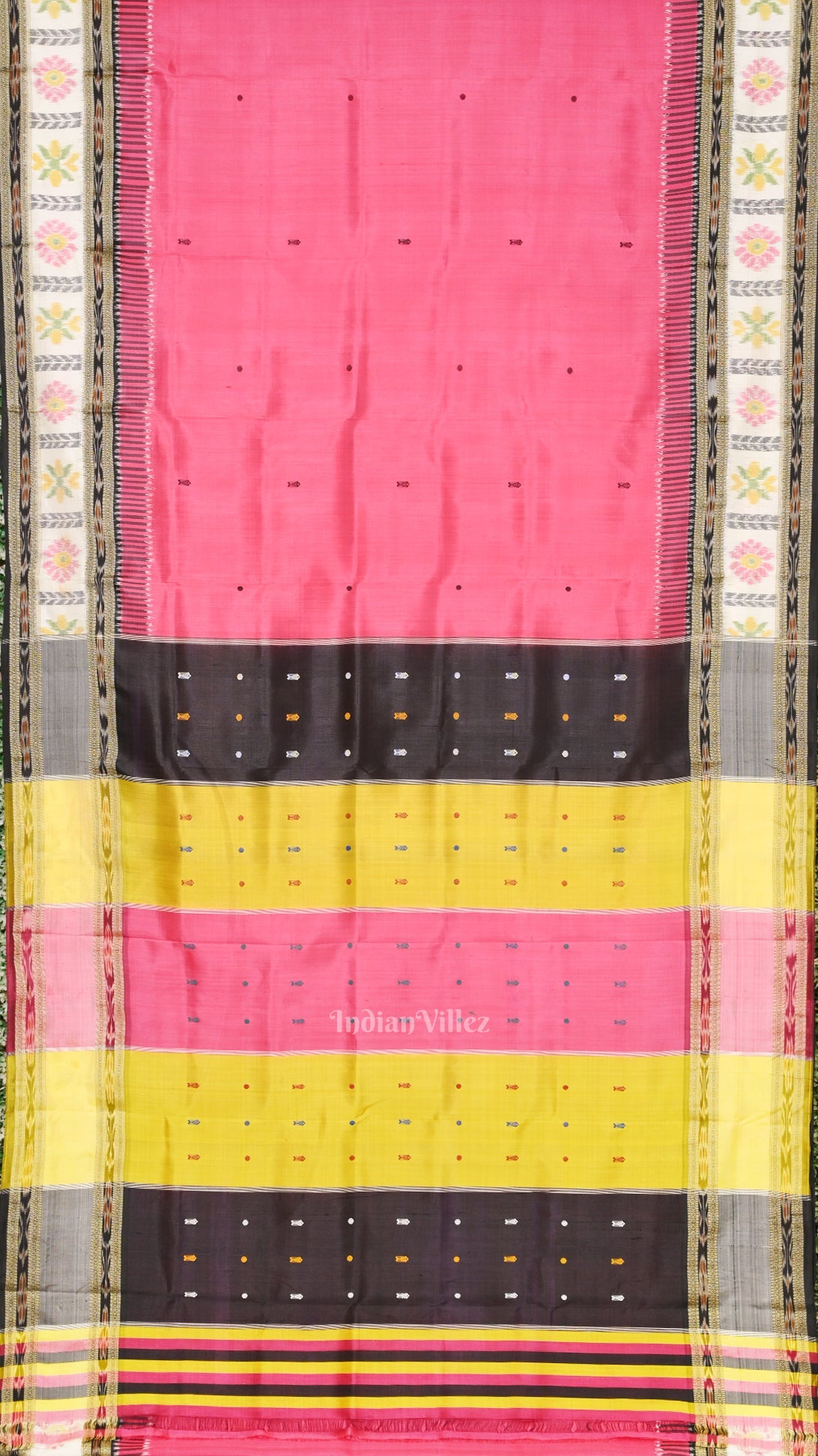 Pink Odisha Ikat Kathiphera Khandua Silk Saree