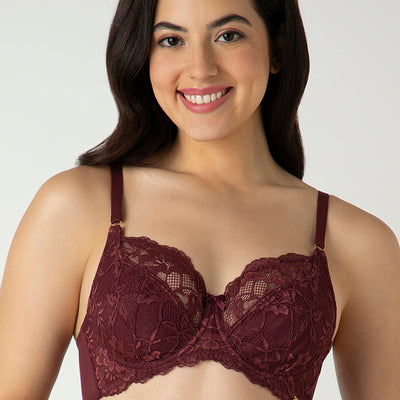 Luxe Support Non-Padded Wired Bra  - Windsor Wine