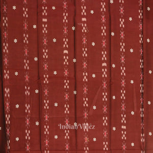 Maroon Cream Flower Buti Odisha Ikat  Sambalpuri Dress Set & Dupatta