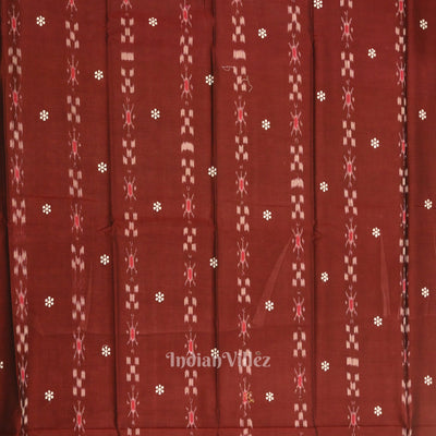 Maroon Cream Flower Buti Odisha Ikat  Sambalpuri Dress Set & Dupatta