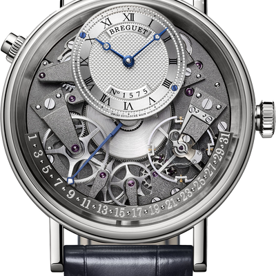 Breguet Tradition Silver & Grey Dial Black 40 MM Watch for Men