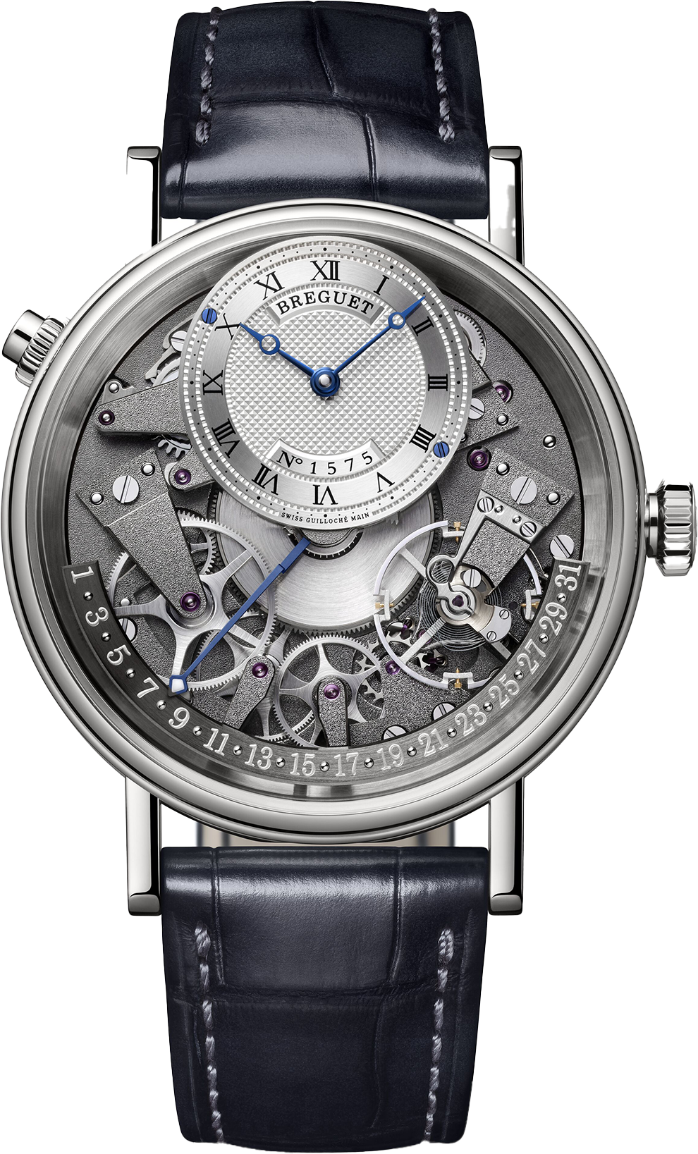 Breguet Tradition Silver & Grey Dial Black 40 MM Watch for Men