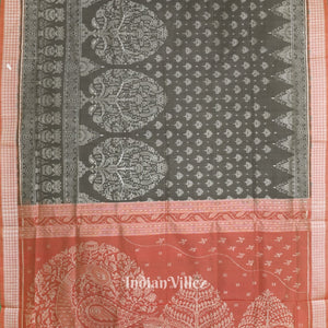 Moss Green Odisha Ikat Sambalpuri Silk Saree