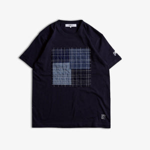 FDMTL | SASHIKO PATCH TEE  { NAVY