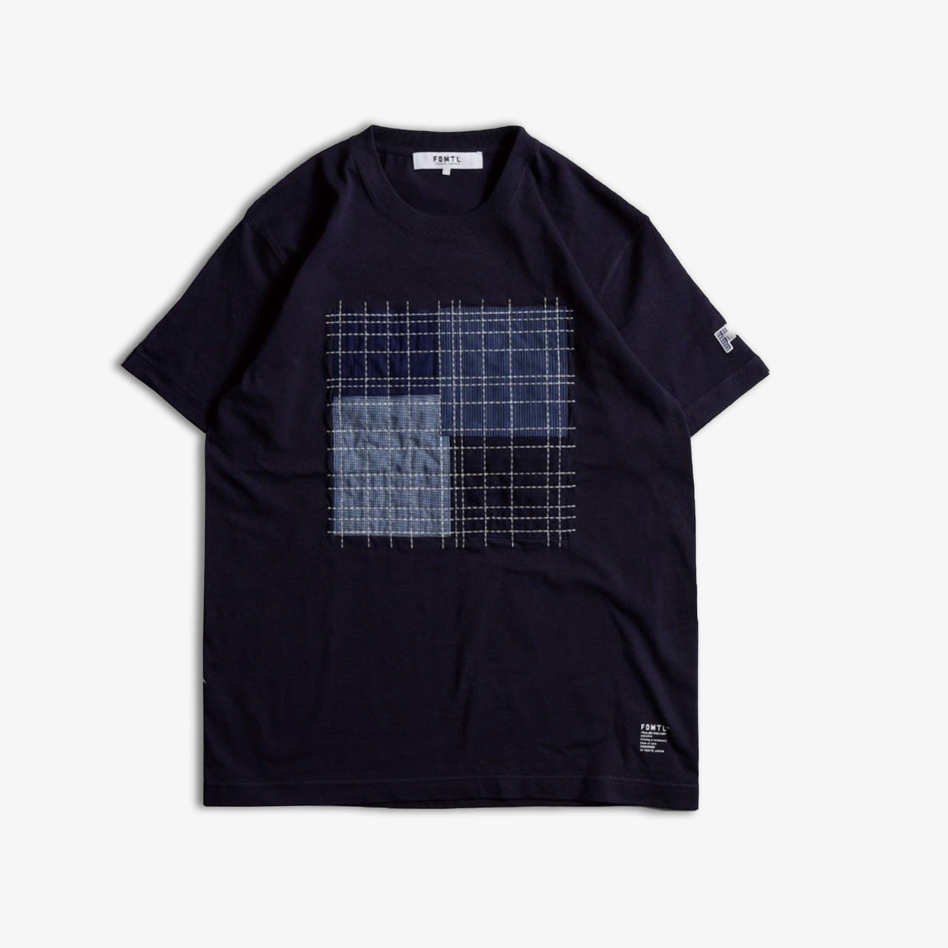 FDMTL | SASHIKO PATCH TEE  { NAVY
