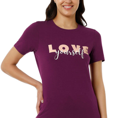 Scoop Neck Sleep Tee - Magenta Purple