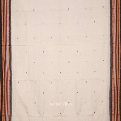 Gray Black Konark Sambalpuri Ikat Cotton Saree