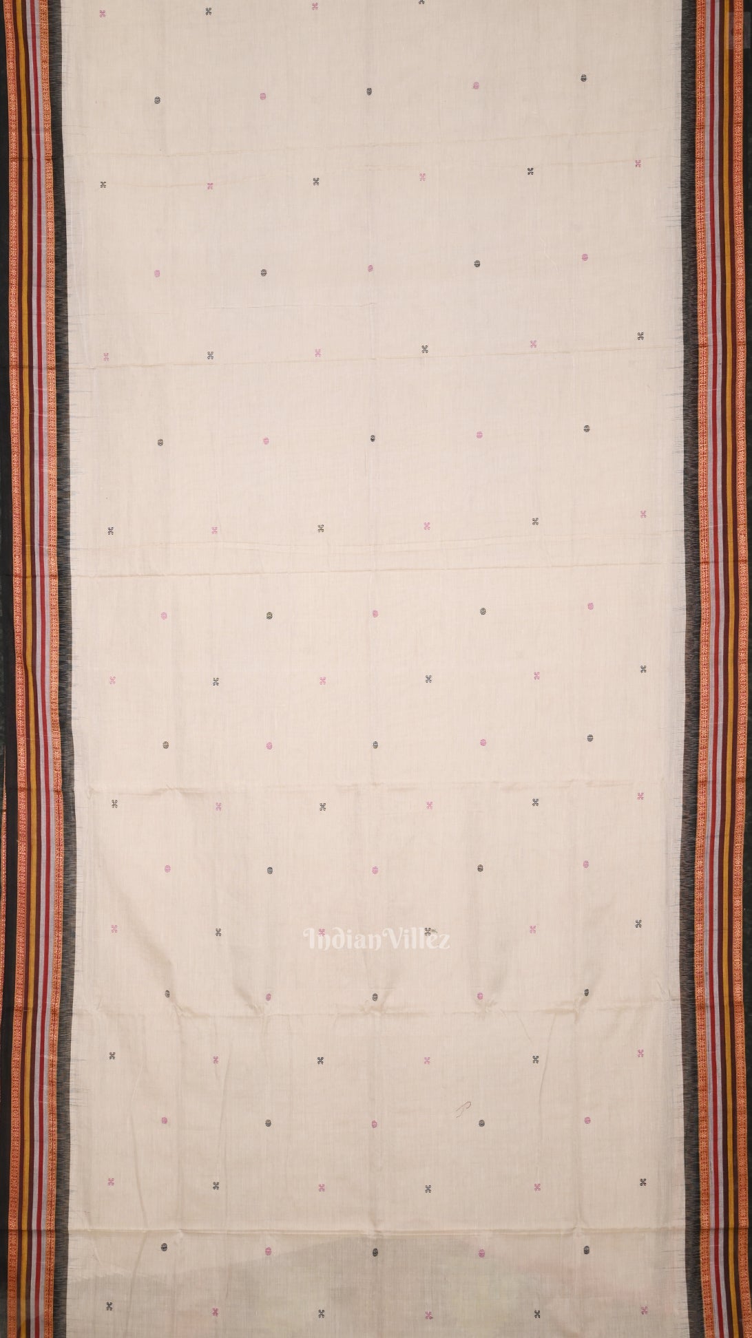 Gray Black Konark Sambalpuri Ikat Cotton Saree